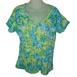 Everlast Blue Green Transparent Short Sleeve XL Top